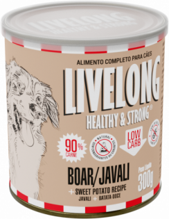 Alimento Natural Livelong Javali para Cães Carne 300 g