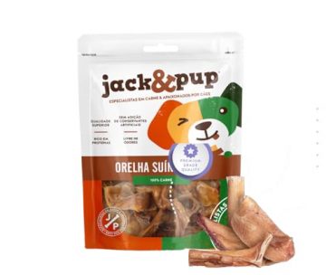Orelha Suína Natural Em Tiras Para Cães 80g 100% Carne Jack&Pup  80 g