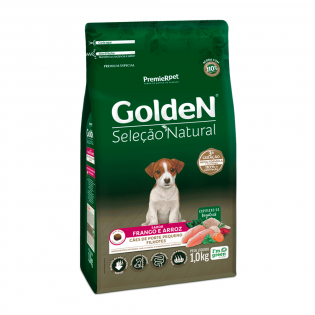 Ração Golden Seleção Natural Mini Bits para Cães Filhotes Frango Cereais 1 kg