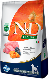 Ração N&D Pumpkin para Cães Adultos Raças Média sabor Cordeiro