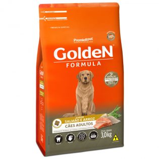 Ração Premier Golden Formula Cães Adultos Salmão e Arroz Peixe Cereais 3 kg