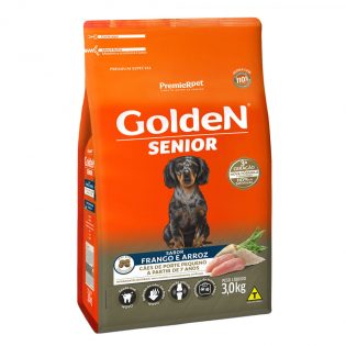 Ração Golden Senior Mini Bits para Cães Idosos Frango Cereais 3 kg