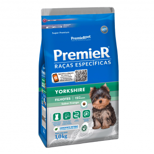 Ração Premier Yorkshire para Cães Filhotes Frango Cereais 1 kg