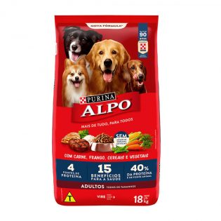Ração Purina Alpo para Cães Adultos Carne Vegetais 18 kg