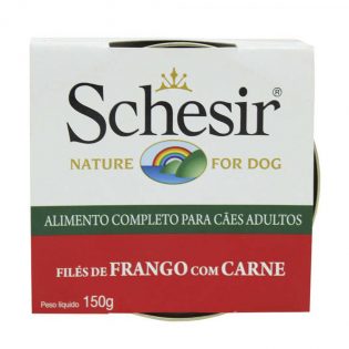 Ração Schesir Nature Dog Filés de Frango com Carne em Lata para Cães Frango 150 g