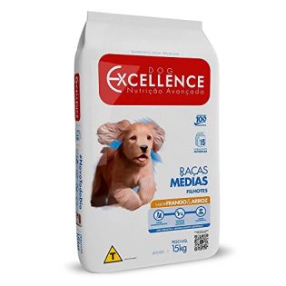 Ração Seca Dog Excellence Frango e Arroz para Cães Filhotes Raças Médias Frango Cereais 15 kg