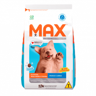 Ração Seca Max Frango e Arroz para Cães Filhotes de Porte Médio e Grande Frango Cereais 1 kg