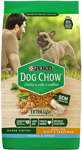 Ração Seca Nestlé Purina Dog Chow Extra Life Cães Adultos Carne, Frango e  Arroz Raças Mini e Pequenas