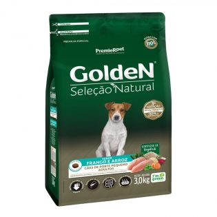 Ração Seca PremieR Pet Golden Seleção Natural para Cães Adultos Mini Bits Frango Vegetais 3 kg