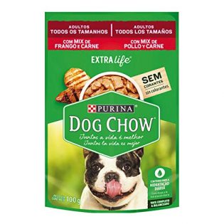 Ração Úmida Cães Adultos DOG CHOW Frango e Carne 100g  100 g
