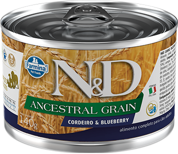 Ração Úmida N&D Ancestral Grain Cães Adultos Cordeiro e Blueberry  140 g