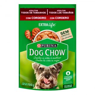 Ração Úmida Nestlé Purina Dog Chow Cordeiro para Cães Adultos de Todos os Tamanhos Carne 100 g