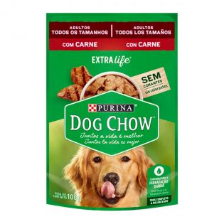 Ração Úmida Nestlé Purina Dog Chow Sachê Carne para Cães Adultos Carne 100 g