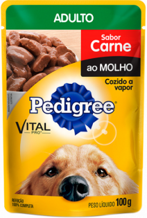 Ração Úmida Pedigree Sachê Carne ao Molho para Cães Adultos Cordeiro Cereais 100 g