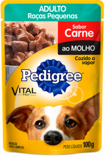 Ração Úmida Pedigree Sachê Carne ao Molho para Cães Adultos de Raças Pequenas Cordeiro Cereais 100 g