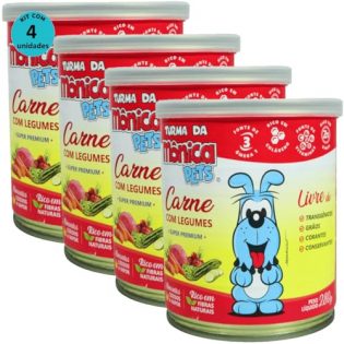 Ração Úmida Turma da Mônica Pets Carne com Legumes 280g Para Cães Adultos Kit 4 un  280 g