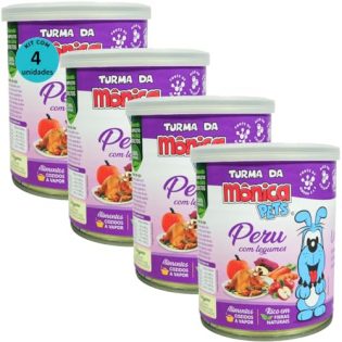 Ração Úmida Turma da Mônica Pets Peru com Legumes 280g Para Cães Adultos Kit 4 un  280 g