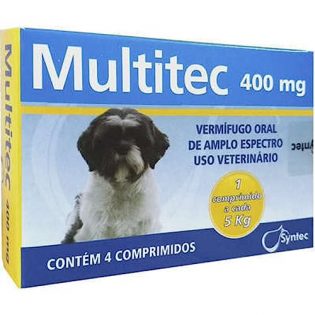 Vermífugo Syntec Multitec 400 mg para Cães até 5 Kg - 4 comprimidos)  5 kg