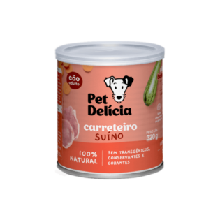 Ração Úmida Pet Delícia Carreteiro Suíno para Cães Adultos Carne Cereais 320 g