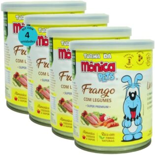 Ração Úmida Turma da Mônica Pets Frango Com Legumes 280g Para Cães Adultos Kit 4 un  280 g
