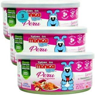 Ração Úmida Turma Da Mônica Pets Peru Com Legumes 120g Para Cães Adultos Kit com 3  120 g
