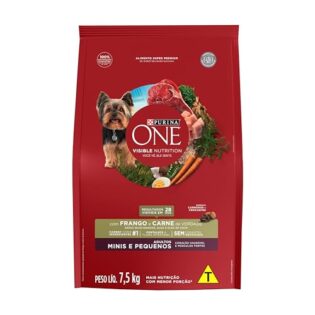 Ração Seca Nestlé Purina One Frango e Carne para Cães Adultos Raças Minis e Pequenas Frango Cereais 7