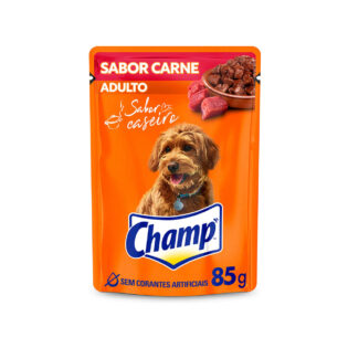 Ração Úmida Champ Sachê Sabor Caseiro Carne para Cães Adultos Carne 85 g