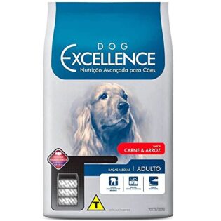 Ração Dog Excellence para Cães Adultos de Raças Médias Carne Cereais 3 kg