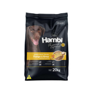 Ração Seca Hambi Premium Especial Frango e Arroz para Cães Adultos Raças Grandes Frango Cereais 20 kg