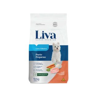 Ração Seca Liva Super Premium para Cães Filhotes de Raças Pequenas Frango Vegetais 10