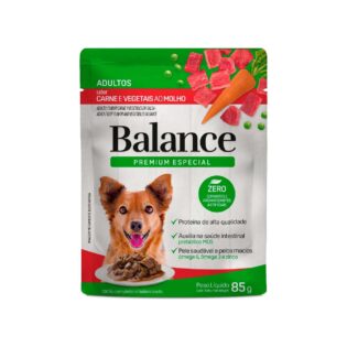 Ração Úmida Balance Carne e Vegetais ao Molho para Cães Adultos Cordeiro Cereais 85 g