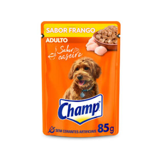 Ração Úmida Champ Sachê Sabor Caseiro Frango para Cães Adultos Frango Vegetais 85 g