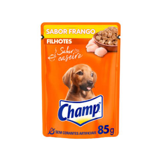 Ração Úmida Champ Sachê Sabor Caseiro Frango para Cães Filhotes Frango Vegetais 85 g
