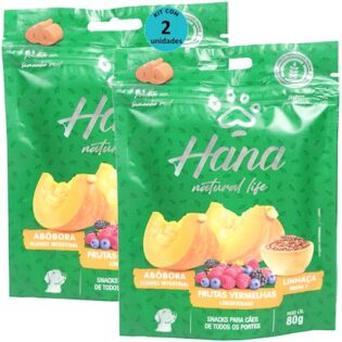 Hana Natural Life Abóbora Frutas Vermelhas Linhaça 80g Para Cães Adultos Kit C/ 2 Un  80 g