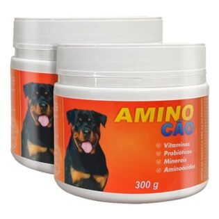 2 Potes Suplemento Aminocão 300g - Suplemento Alimentar para Cães  300 g