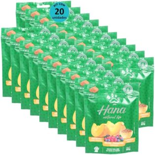 Hana Natural Life Abóbora Frutas Vermelhas Linhaça 80g Para Cães Adultos Kit C/ 20 Un  80 g