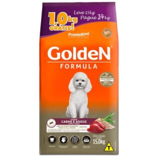 Ração Premier Golden Fórmula Mini Bits para Cães Adultos Carne e Arroz Carne 15 kg