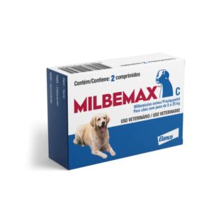 Vermífugo Milbemax C para Cães de 5 a 25 Kg - 2 Comprimidos  25 kg