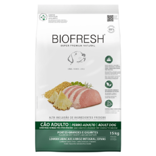 Ração Seca Biofresh Lombo e Abacaxi para Cães Porte Grande e Gigante Carne 15 kg